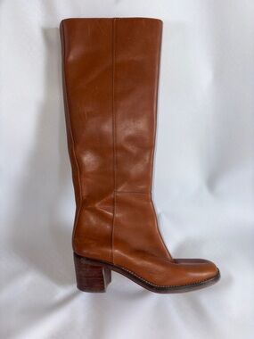 Madewell Carlotta Brown Leather Knee-High Boots Size 6.5